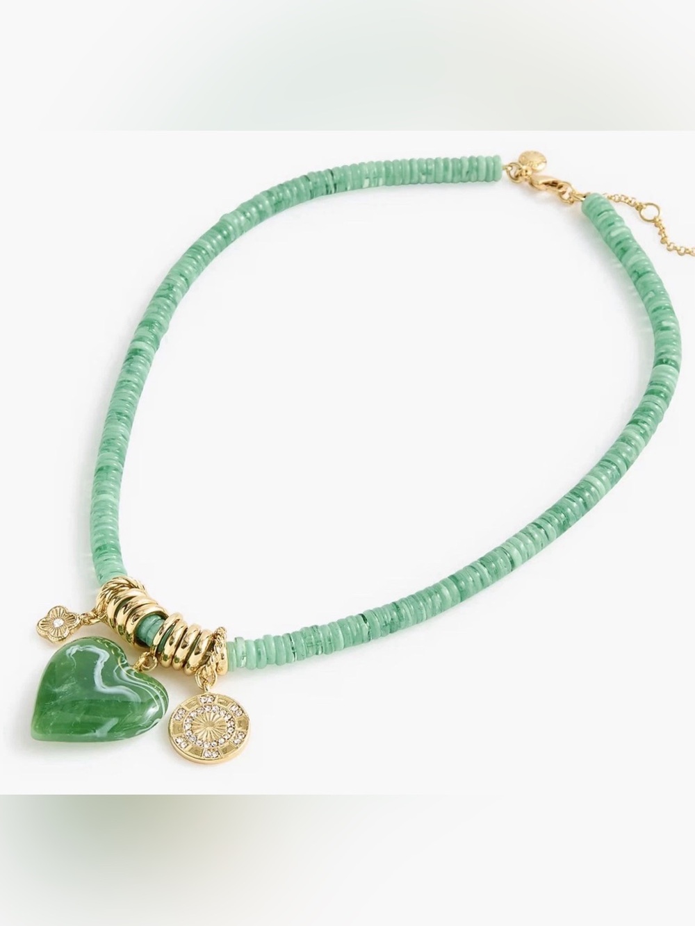 J.CREW BREADED HEART CHARM NECKLACE NEW